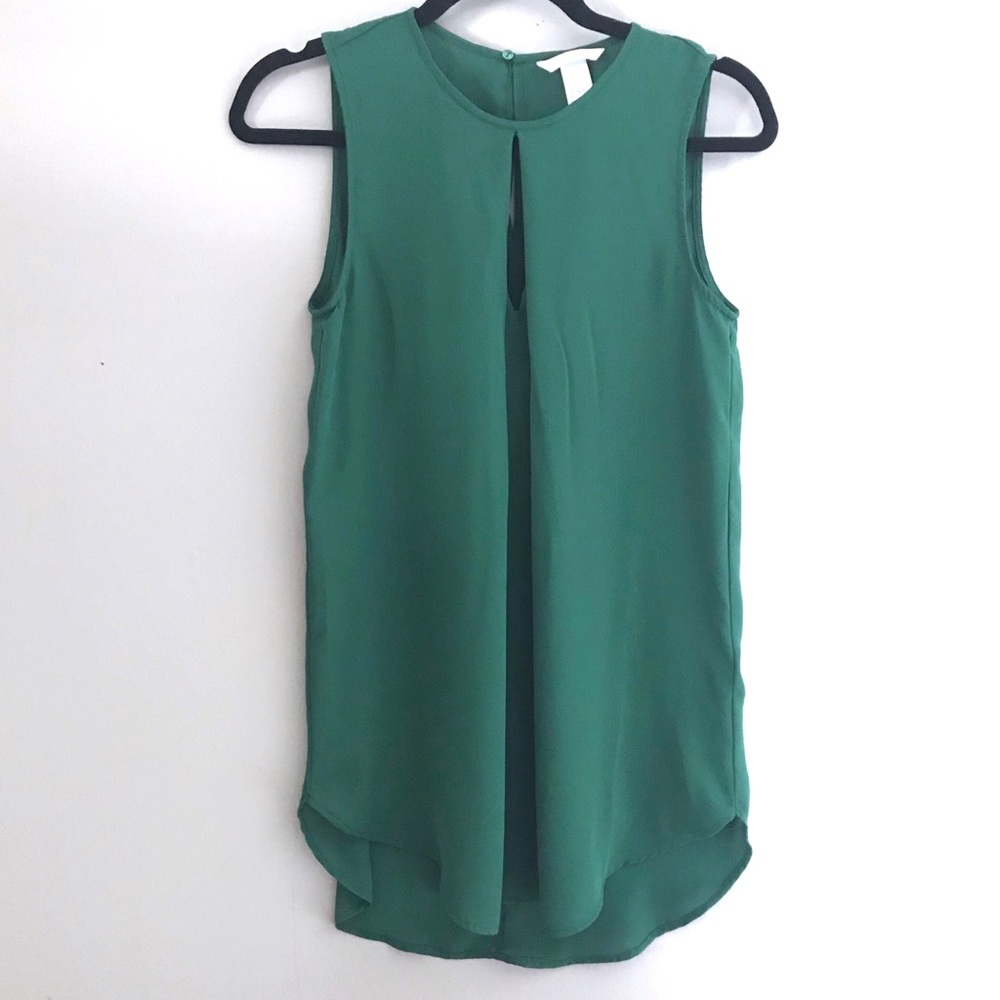 H&M Flowy Tank - Green - Size 4